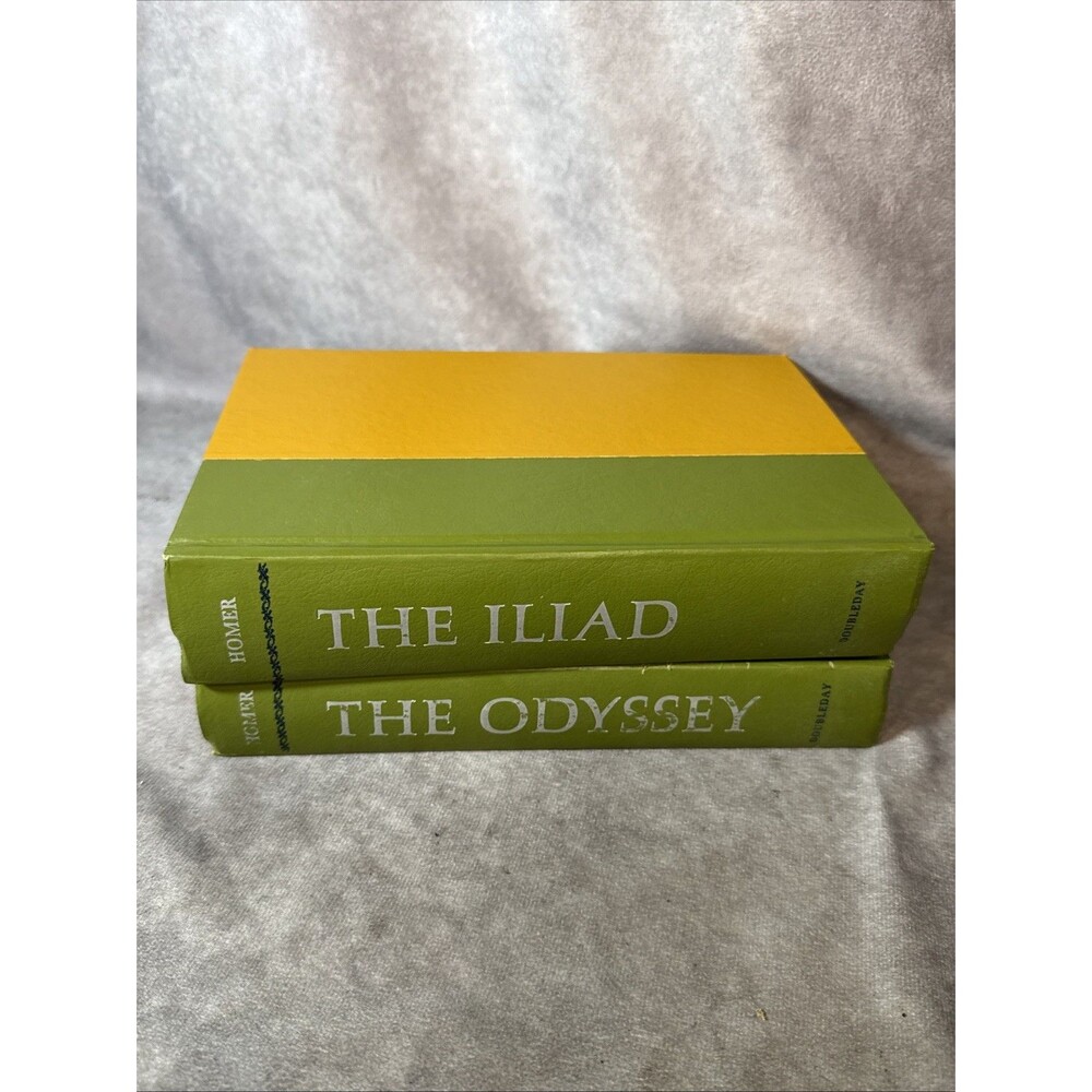 Vintage Homer Set: The Iliad (1974) & The Odyssey (1961) Doubleday Hardcovers